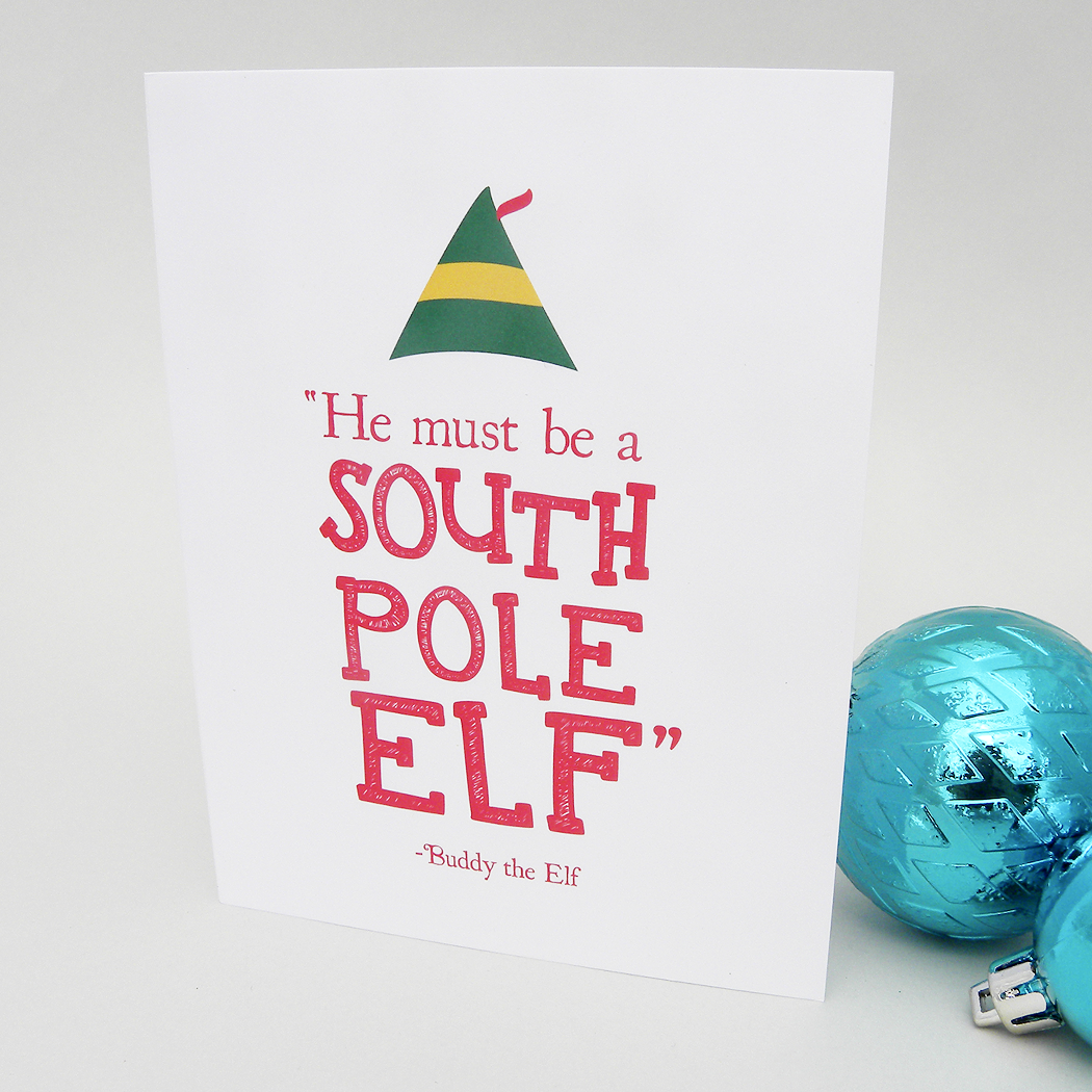 South Pole Elf Christmas card