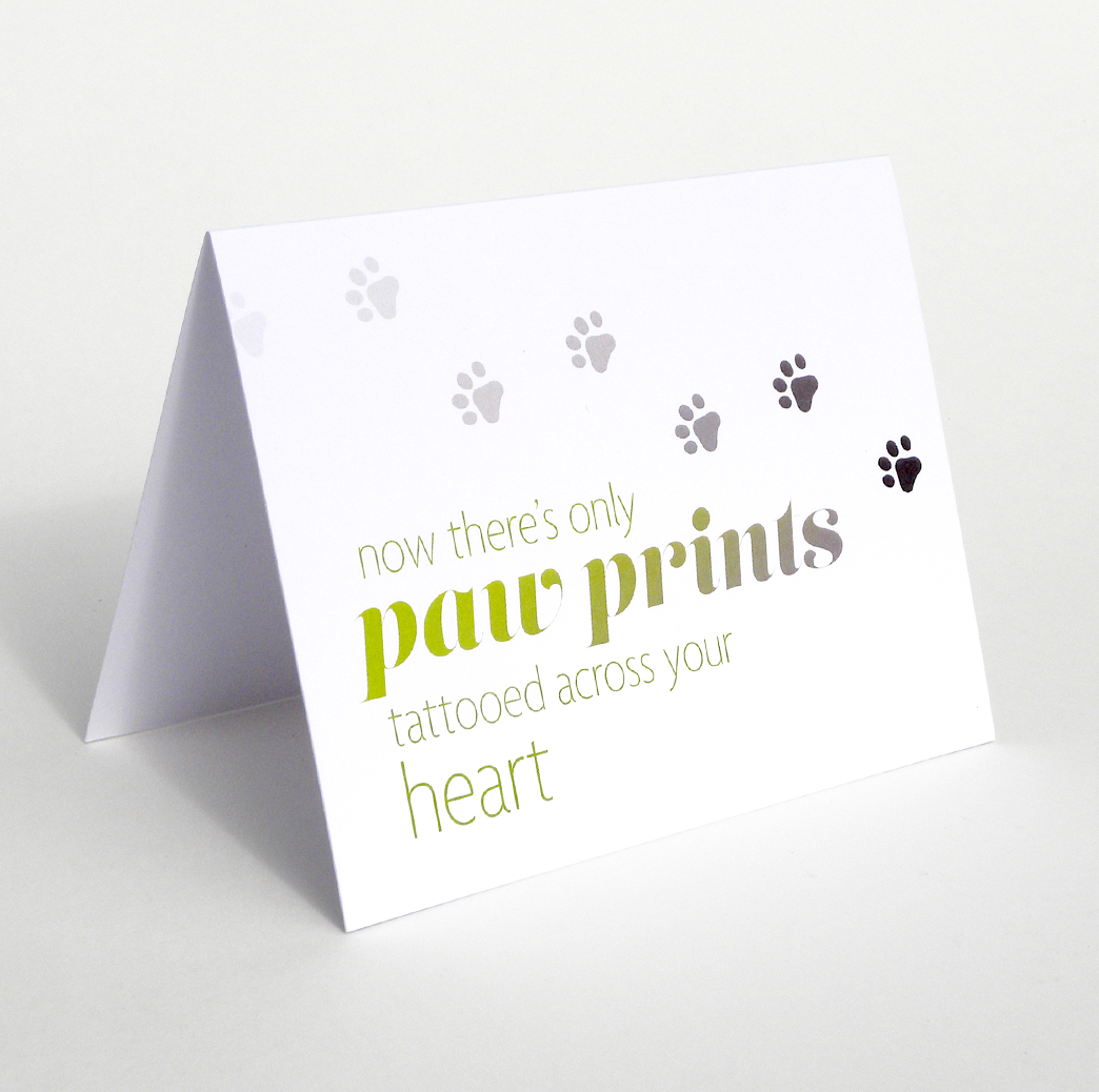 Paw Prints- pet condolence card