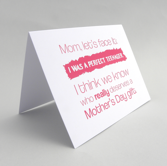 Mother's Day card: Teenager